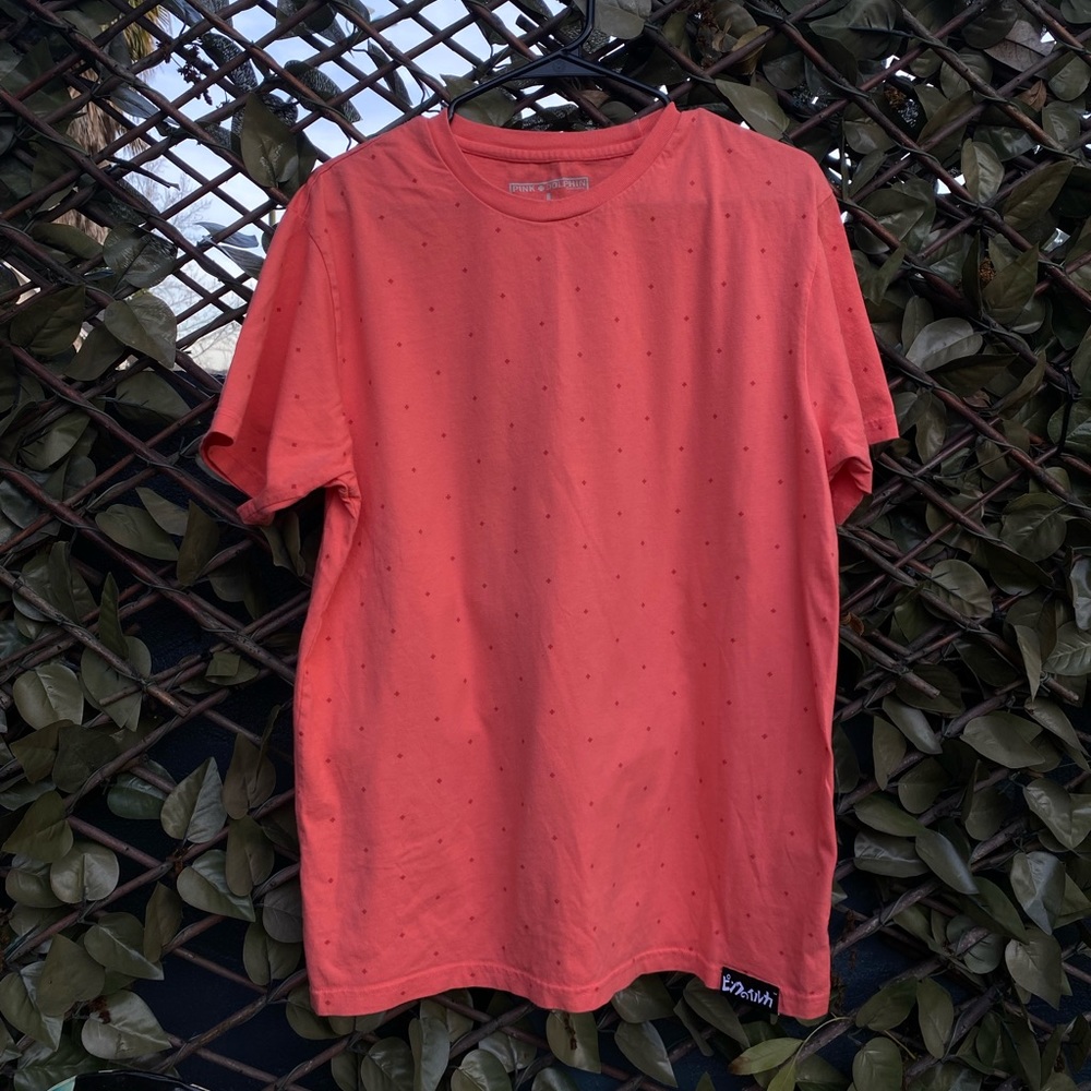 Pink Dolphin Shirt in Pink with Red Crosses size L